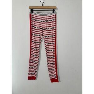 Victoria's Secret Pajama‎ Pants S Red White Striped Plaid Sleepwear Lounge